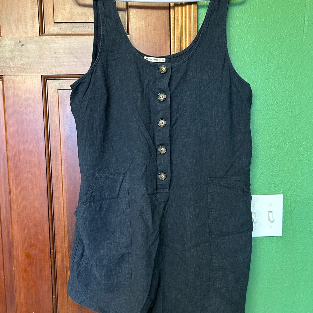 Marine Layer Button-Front Sleeveless Romper